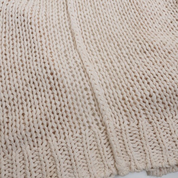 Free People Simply Sienna Cardigan Ivory Open Front Sweater Large - Picture 10 of 13